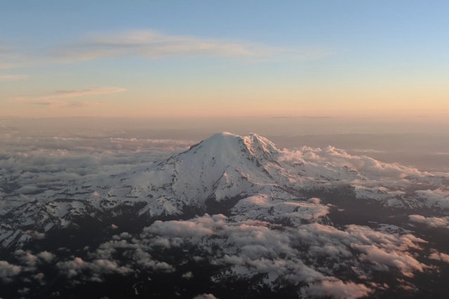 Mount Rainier at dusk