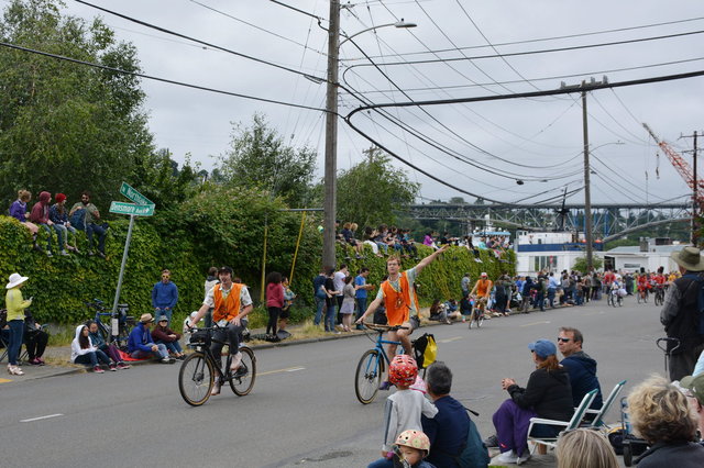 Parade marshals ahead of the Fremont Solstice Parade