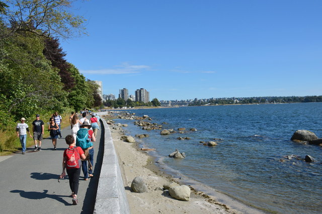 Walking along English Bay in Vancouver