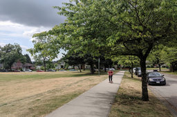 Calvin rides a scooter in Winona Park