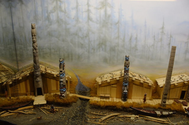 Haida village diorama at Minature World