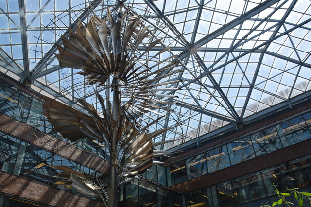 Helical sculpture at the Victoria Public Library