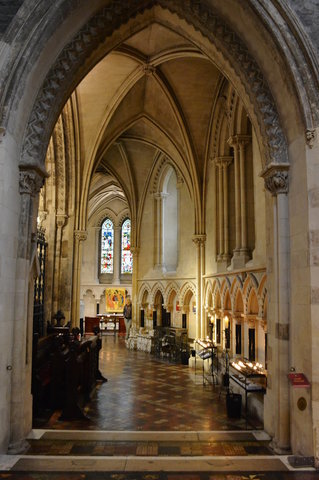 Looking down the ambulatory at Christ Church Cathedral