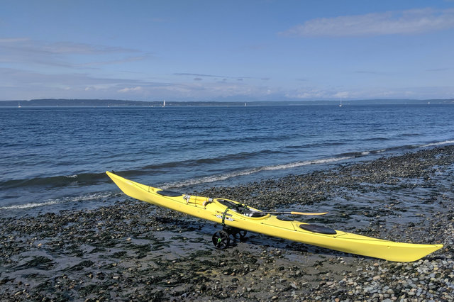 Kayak preparing to launch from Golden Gardens