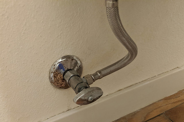 Bathroom water shutoff valve