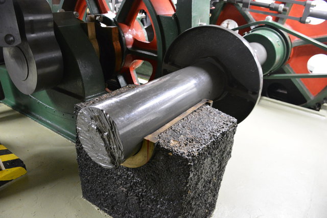 Cut-off drive shaft in the Tower Bridge machine room