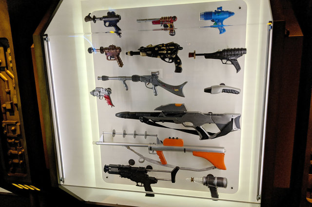 Prop ray guns on display at MoPOP