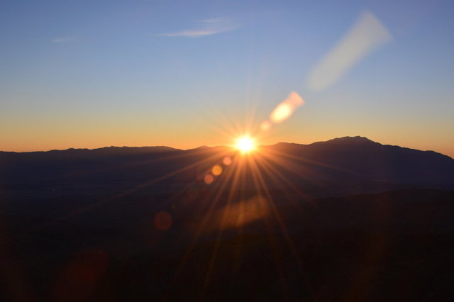 Sun setting behind Mount San Jacinto