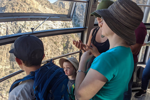 Calvin, Julian, Sharon, and Kiesa in the Palm Springs Aerial Tramway