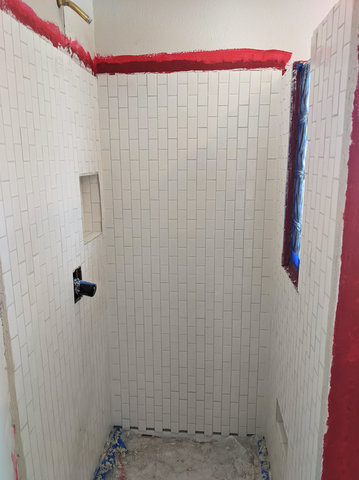 Grout complete on shower