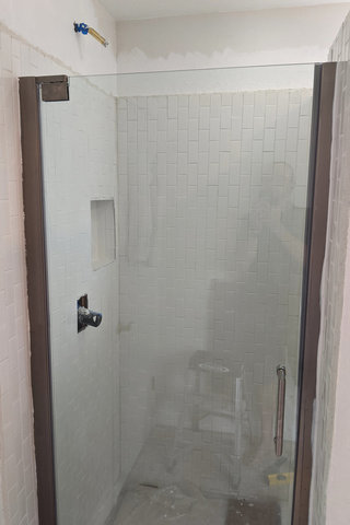 Shower door installed