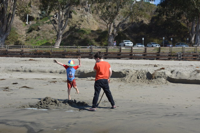 Calvin and Julian on Seacliff Beach