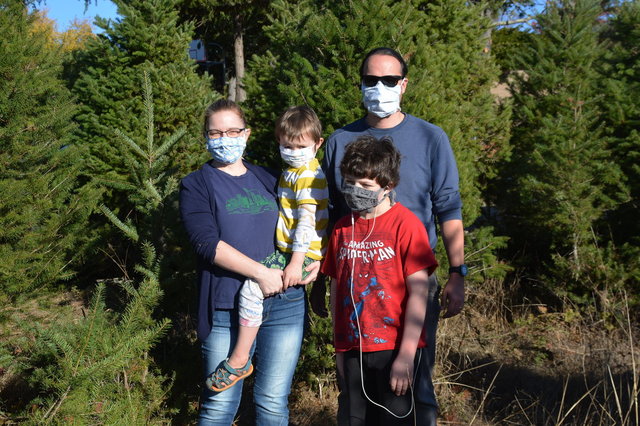 Kiesa, Julian, Calvin, and Jaeger at Summit Tree Farm