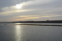 Moss Landing Power Plant smokestacks above Elkhorn Slough