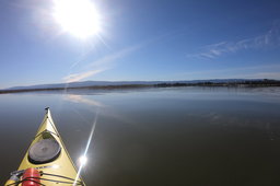 Kayak opposite the Palo Alto Baylands dock