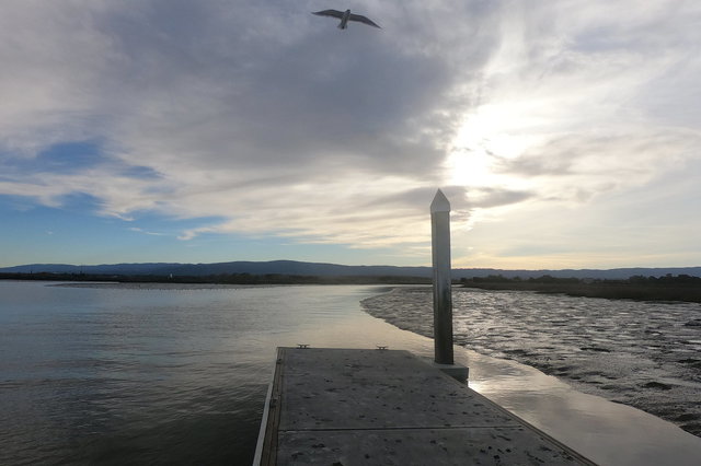 Hand-carried boat dock at Palo Alto Baylands