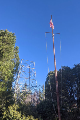 American flag flying