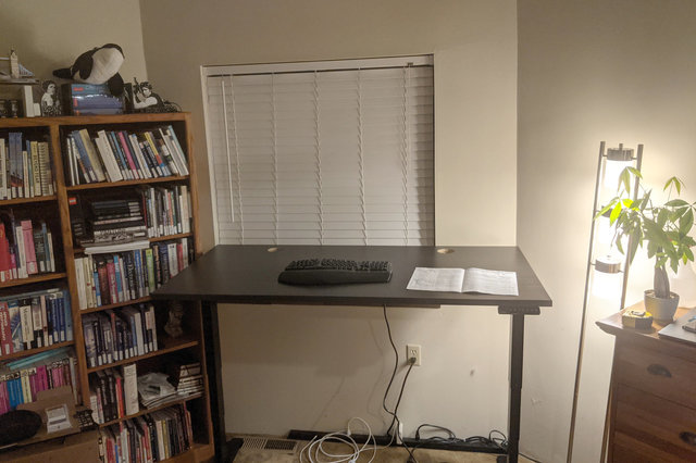 Standing desk under construction