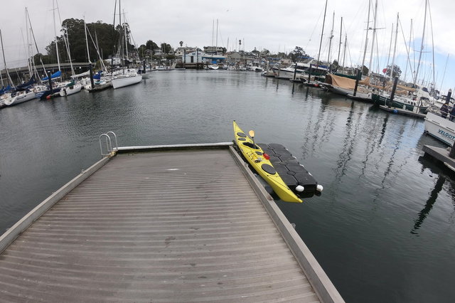 Kayak on the dock in Santa Cruz Small Craft Harbor