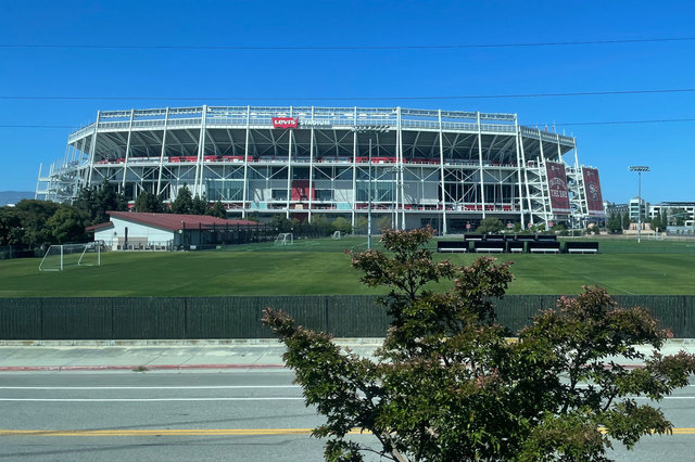 Levi's Stadium, from a train window