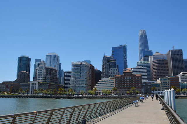 Salesforce Tower dominates SoMa skyline from Pier 14