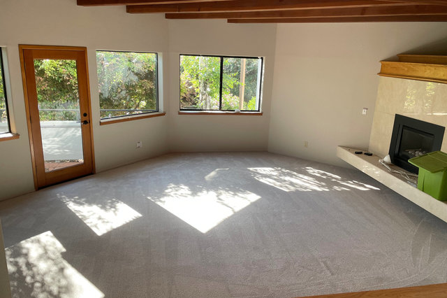 Carpet installed in living room