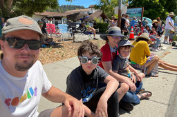 Jaeger, Calvin, Kiesa, and Julian wait for the Scotts Valley Fourth of July parade