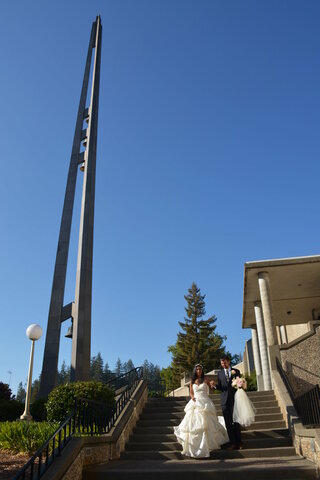 Vero and Willy with the PUC belltower