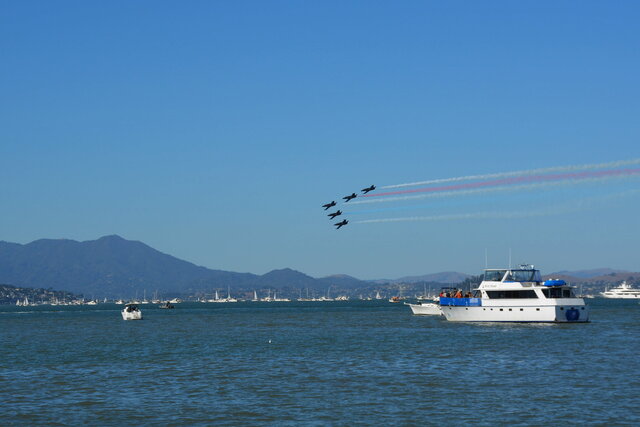 Patriots Jet Team over the bay