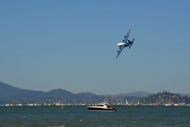 Fat Albert banks over the bay