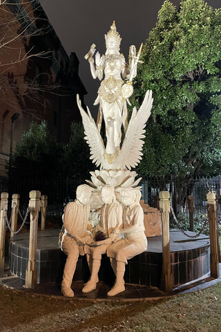 Saraswati statue at the Indonesian embassy