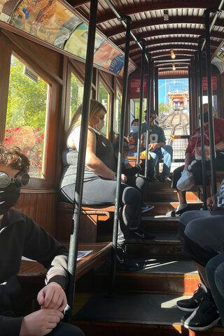 Calvin inside Angels Flight Railway