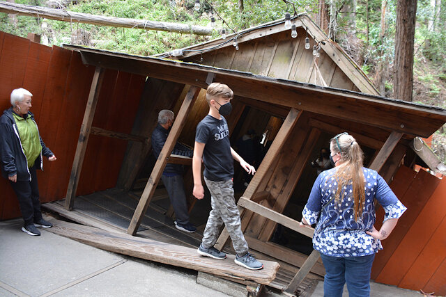 Leaning building at Mystery Spot