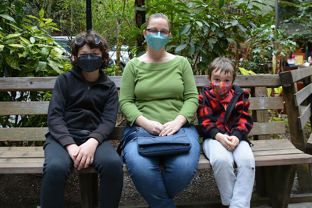 Calvin, Kiesa, and Julian at Mystery Spot