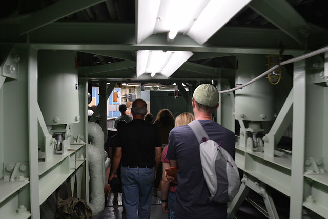 Tour group enters the missile command center