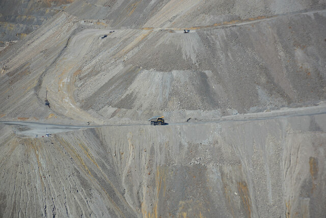 Haul truck carries ore out of the ASARCO copper mine