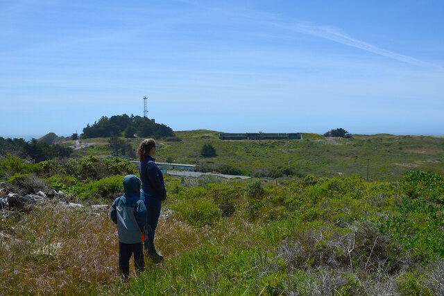 Julian and Kiesa survey the coastal defense batteries in the Marin Headlands