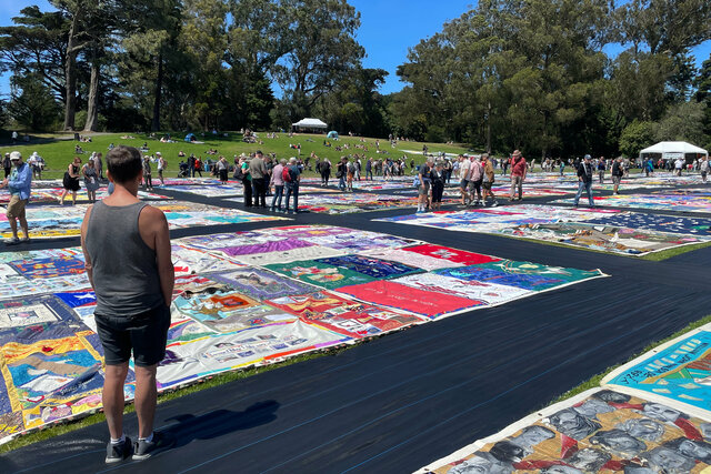 Looking at the AIDS quilt