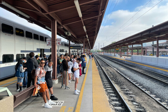 Waiting for the Caltrain Pride special at San Jose Diridon