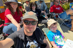 Kiesa, Jaeger, Calvin, and Julian at Scotts Valley Fourth of July parade