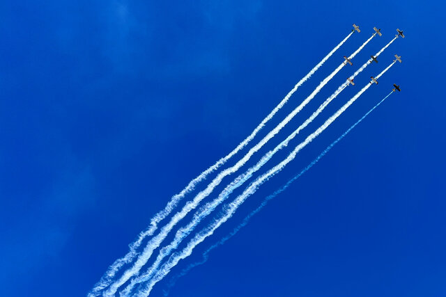 Stunt planes fly over Scotts Valley