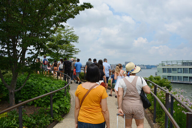 Ascending the summit of Little Island