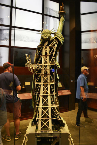 Model of the internal structure of the Statue of Liberty