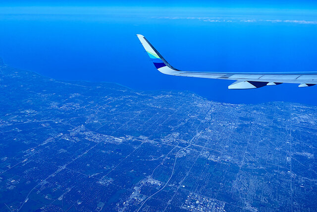 Flying over Milwaukee