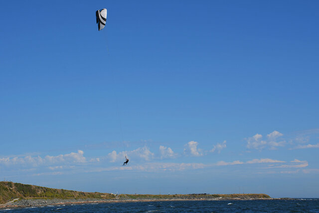 Kiteboarding in the air