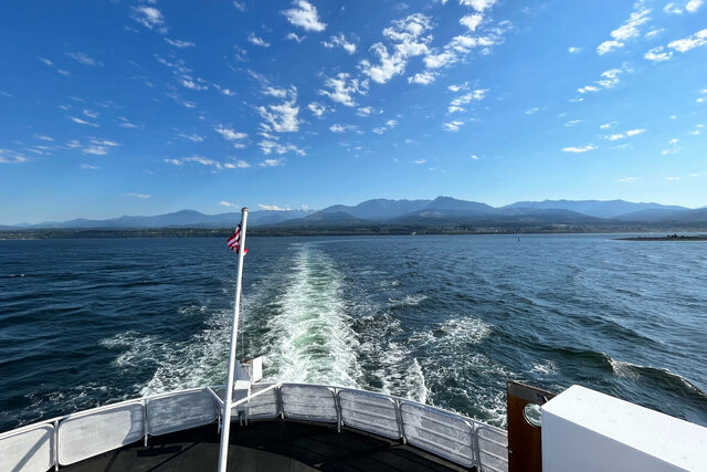 MV Coho cruises away from Port Angeles