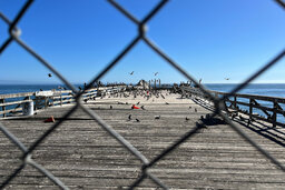The end of the concrete ship pier at Seacliff State Beach