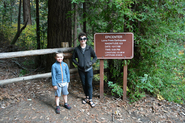 Julian and Calvin at the Loma Prieta epicenter