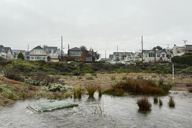 Storm drain on Seabright Beach