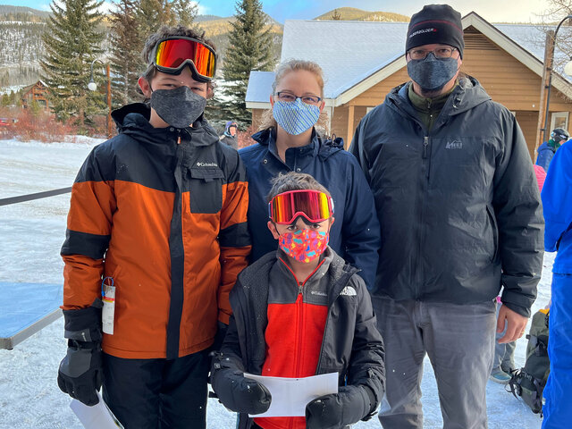 Calvin, Kiesa, Julian, and Jaeger before skiing